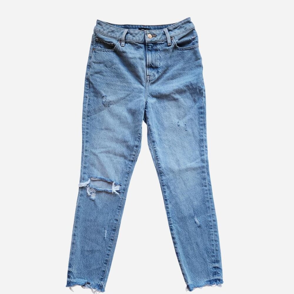 Express '90s style high-rise skiny jeans, factory distressed - size 2